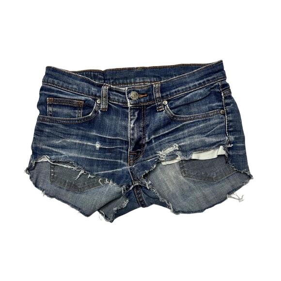 MNG Jeans Size 4 Micro Low Rise Denim Shorts - Picture 1 of 3